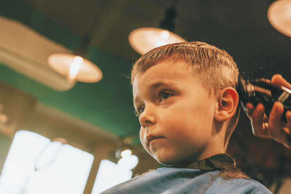 Boy getting a haircut in San Antonio